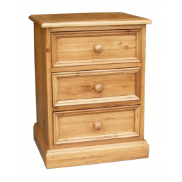 Reclaimed Bedroom Bedside 3 Drawer Standard